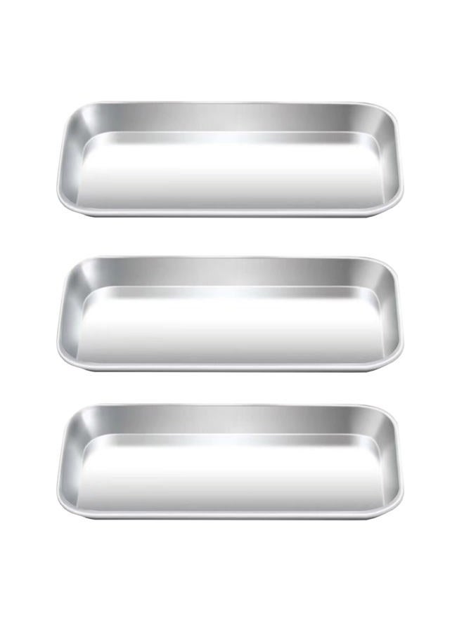 Yzurbu 3pcs Metal Tray, Stainless Steel Tray for Tattoo Supplies, Resin, Bathroom, Lab Instrument - Image 1