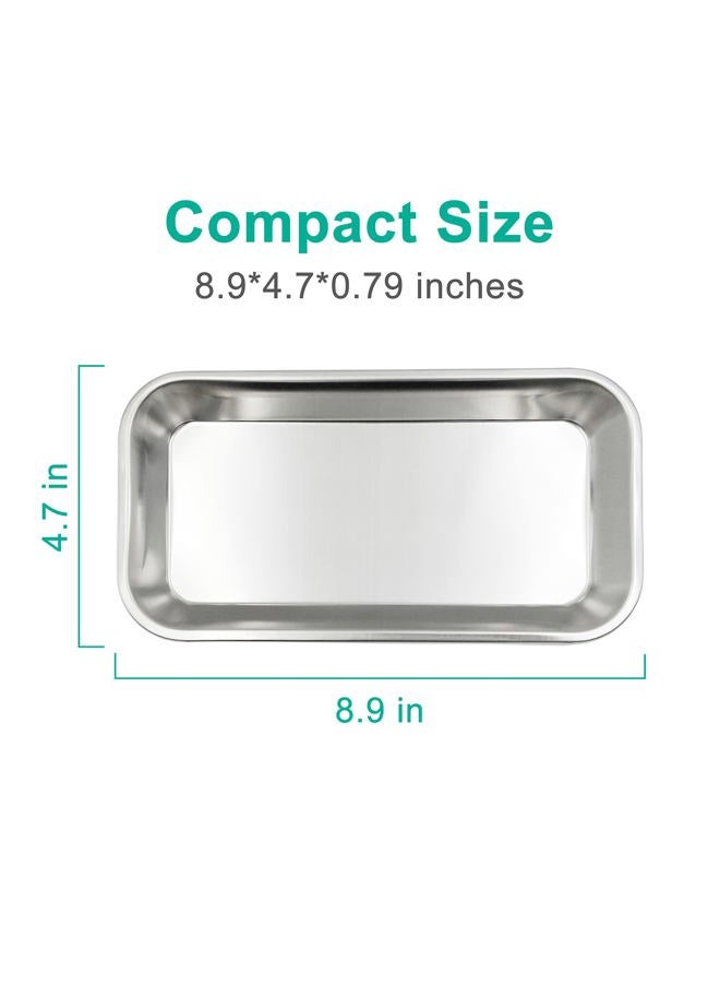 Yzurbu 3pcs Metal Tray, Stainless Steel Tray for Tattoo Supplies, Resin, Bathroom, Lab Instrument - Image 5