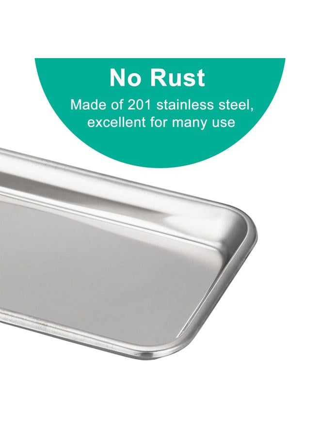 Yzurbu 3pcs Metal Tray, Stainless Steel Tray for Tattoo Supplies, Resin, Bathroom, Lab Instrument - Image 3