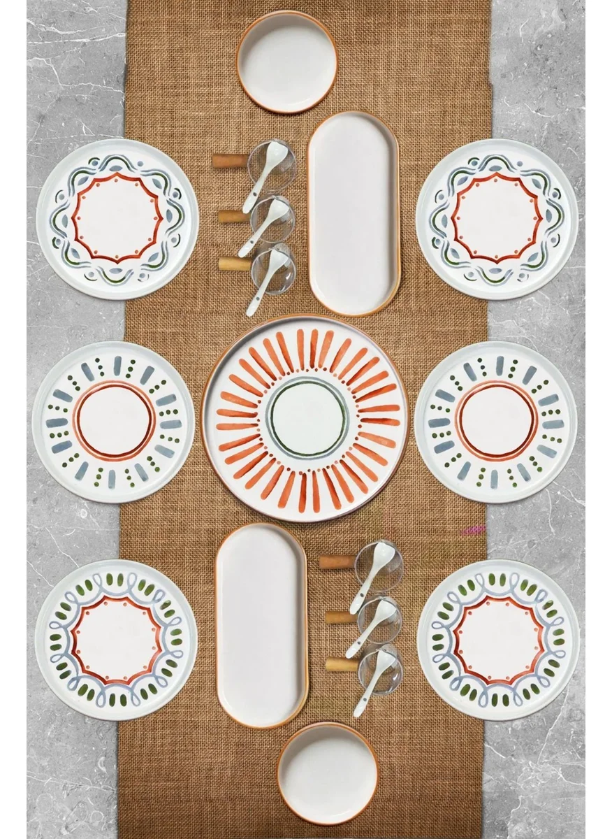 Kitchen Life 23 Piece 6 Person Softline Stackable Breakfast Set - Breakfast Presentation Set with Sauce Bowl and Spoon
