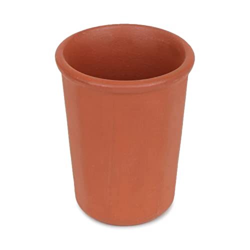 SHRIYAM CRAFTS Clay Mitti Drinking Water Glass 200ML (Milk Glass Pack of 2), Brown - Image 3
