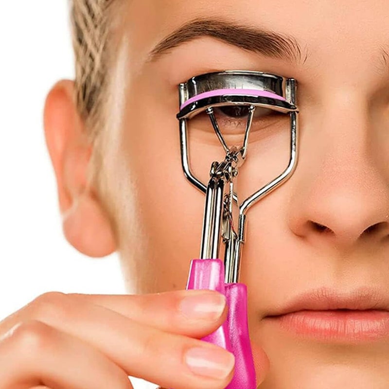 Jeufond 80 pcs Eyelash Curler Refills, Eyelash Curler Pads, Silicone Rubber Universal Eye lash Curler Replacement Refills with Clear Storage Box (Pink) - Image 5