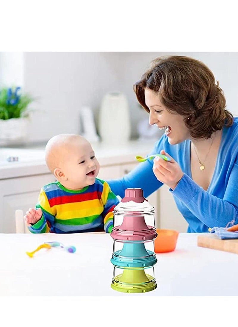 Three Layers Baby Milk Powder Boxes Independent Storage Cans Snack Children with Compartments Dispensers Capacities for Travel and Outdoor Activities Nighttime