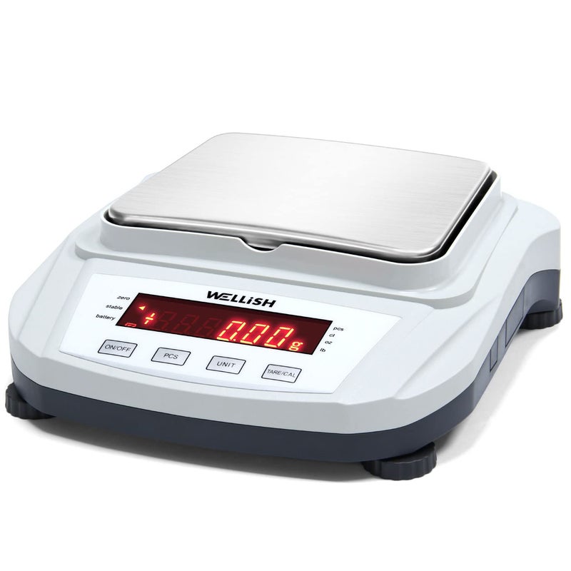 WELLiSH Lab Scale 2000g/0.01g High Precision Digital Scale Analytical Balance Electronic Scale for Kitchen Lab Weighing - Image 1