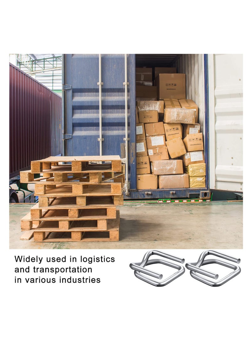 SYOSI 50 PCS Metal Wire Buckle Heavy Duty Reusable Metal Buckle Poly Strap Buckles for 3/4" Polypropylene Packaging Strapping Plastic Cord Strapping - Image 4