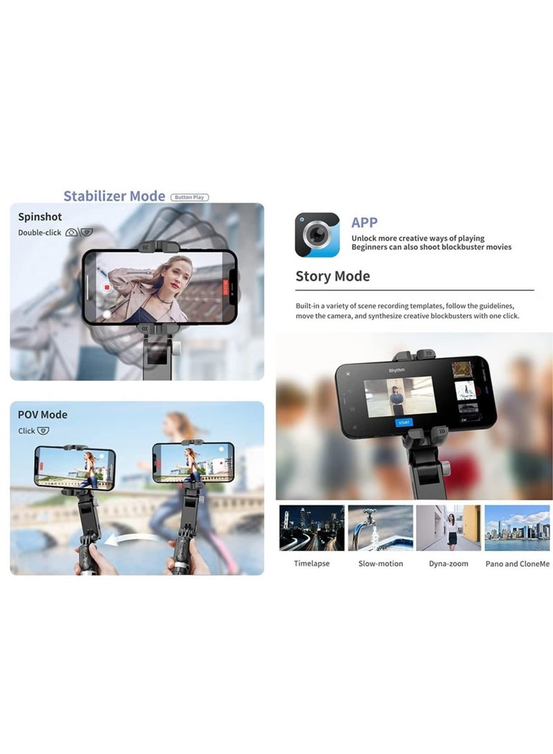 NEW Q18 Desktop Tripod Gimbal Stabilizer with 360° Rotation, Wireless Remote & Auto-Tracking – Portable Smartphone Stabilizer with Fill Light for iPhone & Android - Image 4