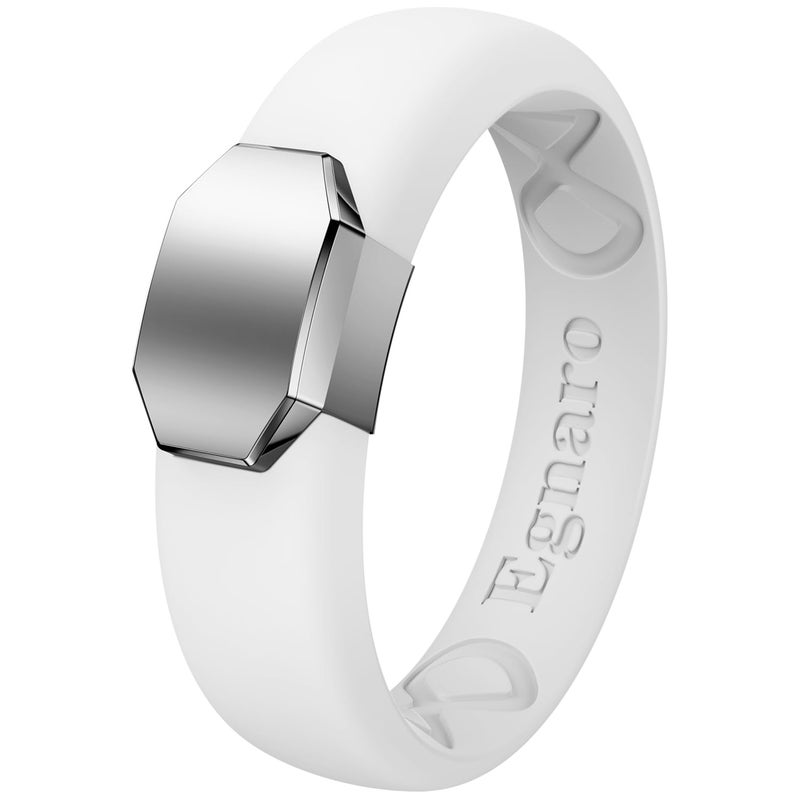 Egnaro Silicone Wedding Bands for Women, Inner Arc Ergonomic Breathable Design Womens Silicone Wedding Ring with Metal Plate, 4mm Width Rubber Wedding Bands Women with Metal Plate, No-Toxic,Skin Safe - Image 1