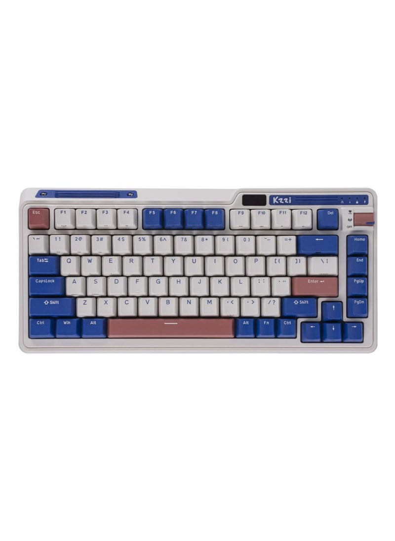 Kzzi - K75 PRO Rhine River RGB 75% Wireless Gasket Tri-Mode Connectable Mechanical Keyboard, 82 Keys Hot Swappable Gaming Keyboard with Knob and Power Display, Custom Tactile Switches - Image 1