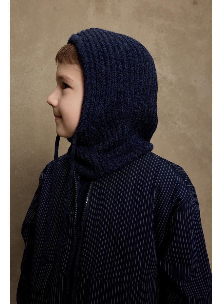 Fahhar Kids - Rope Children's Snow Beanie Navy Blue - Image 1
