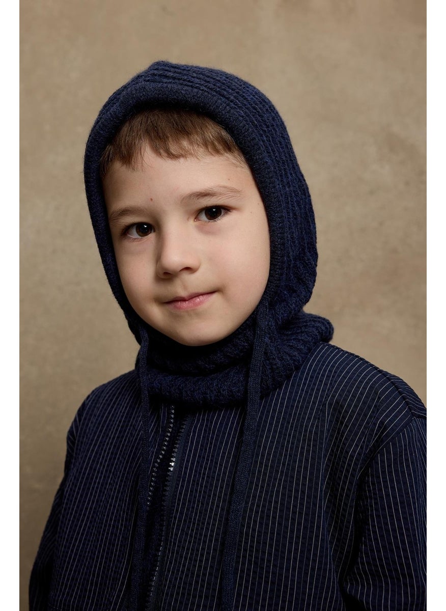 Fahhar Kids - Rope Children's Snow Beanie Navy Blue - Image 1