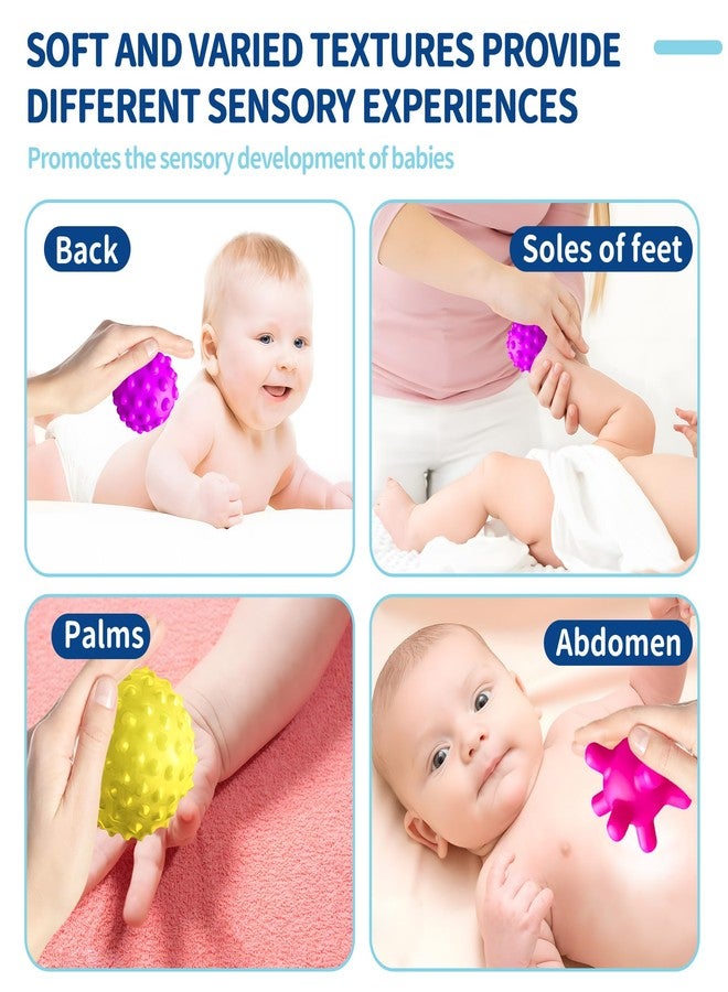 ROHSCE Sensory Balls for Toddlers 1-3, Sensory Baby Toys 6-12 Months, Infant Squeeze Sensory Toys,Baby Rattle Ball, Baby Teething Sensory Montessori Toys Soft Chew Toy with Rattles for Babies - Image 4
