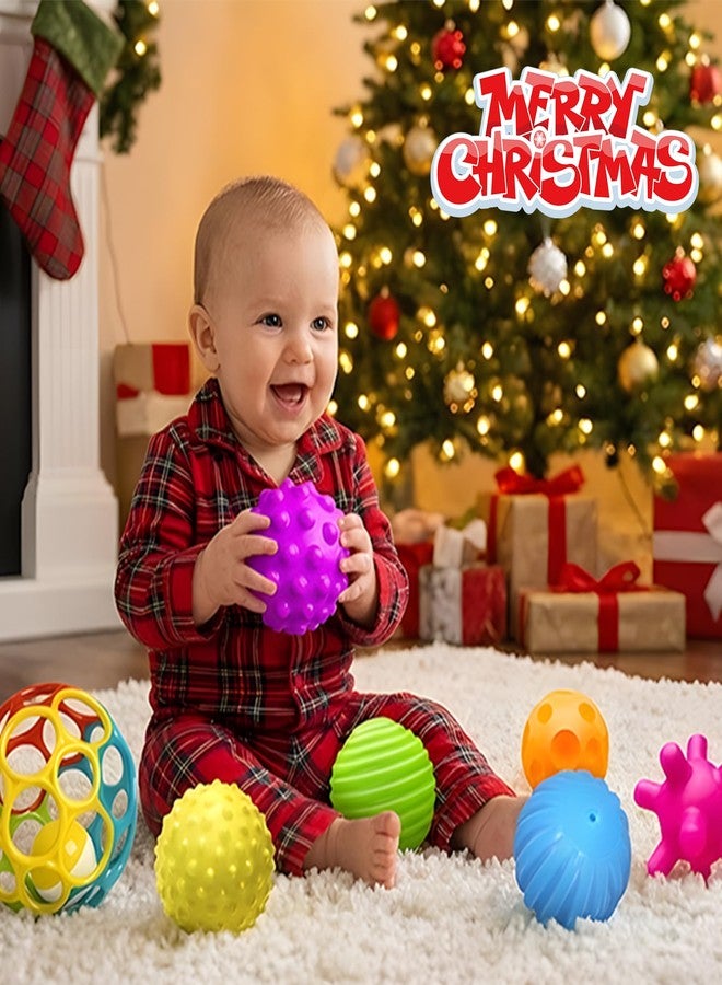 ROHSCE Sensory Balls for Toddlers 1-3, Sensory Baby Toys 6-12 Months, Infant Squeeze Sensory Toys,Baby Rattle Ball, Baby Teething Sensory Montessori Toys Soft Chew Toy with Rattles for Babies - Image 3