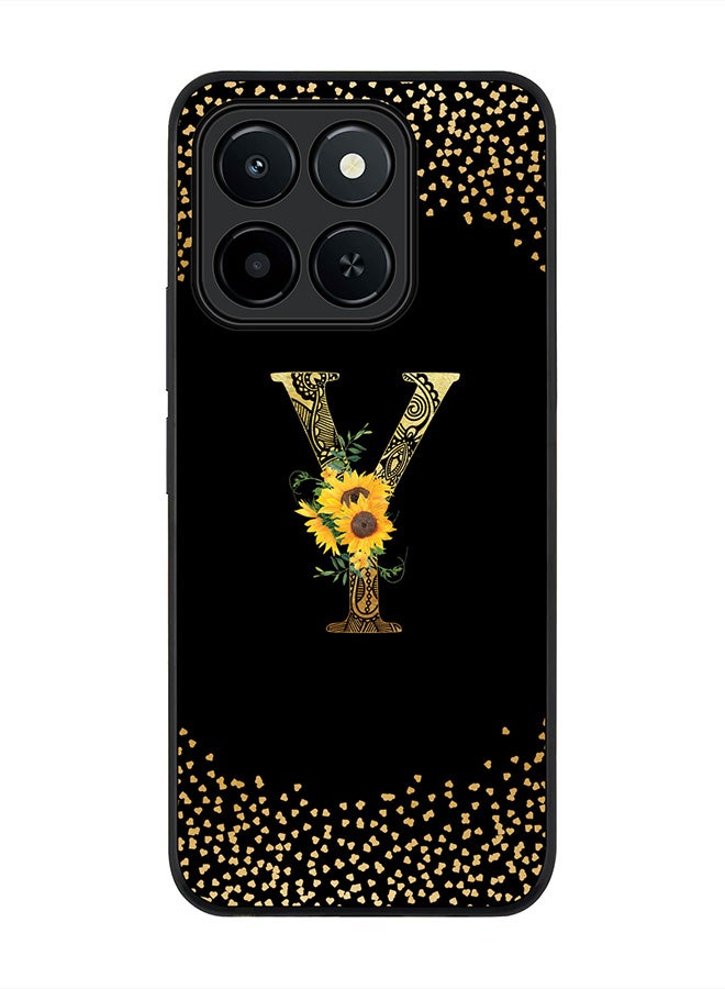 Stylizedd For Honor X6c Case,Slim fit Camera Protection, Shockproof Thin Phone cover  - Custom Floral Monogram - Y ( Black )