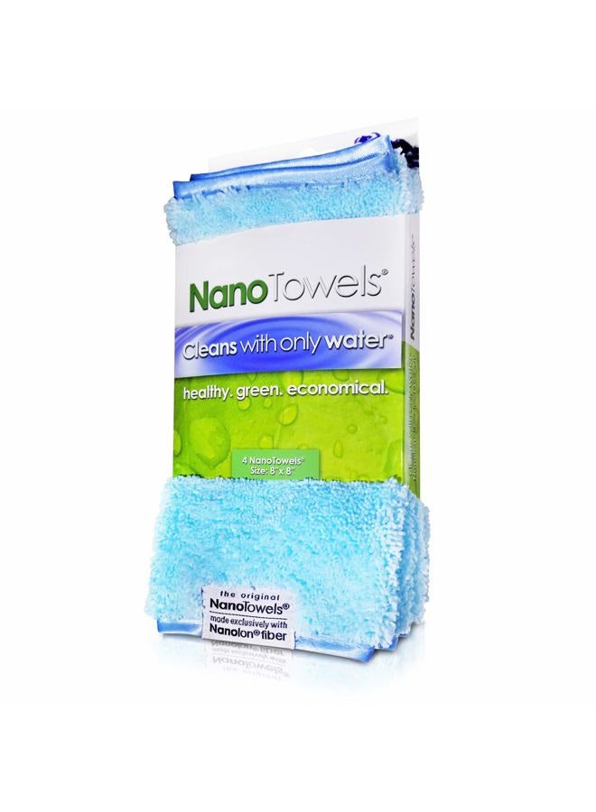 Life Miracle Nano Towels - Amazing Eco Fabric That Cleans Virtually Any Surface With Only Water. No More Paper Towels Or Toxic Chemicals | 4-Pack (8x8", Seashore Teal) - Image 1