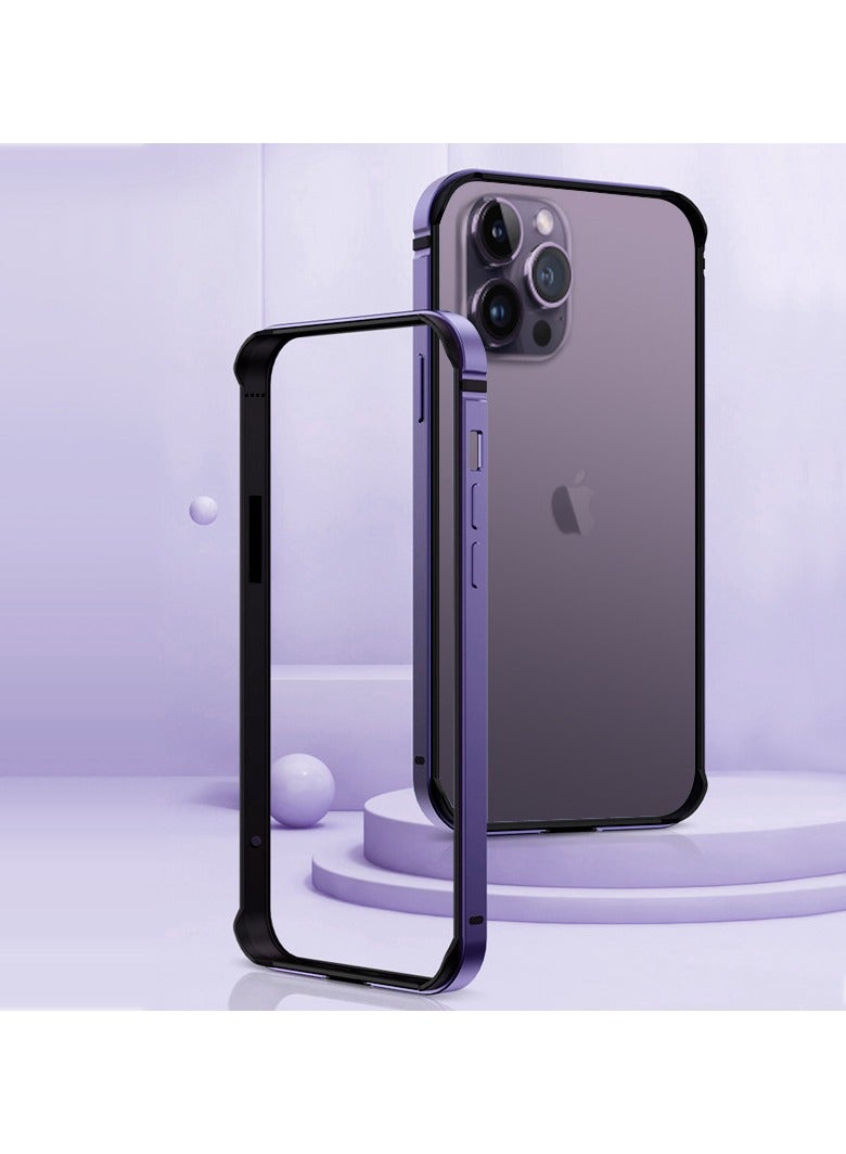 general Suitable for iPhone 16ProMax 16Pro phone case  aluminum alloy frame no back plate four corners anti-drop thin and light phone case - Image 2