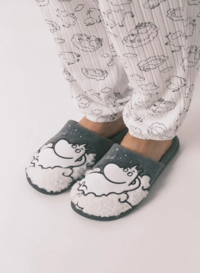ومن سيكريت نعال شيرلينغ رمادية مزيفة MOOMIN