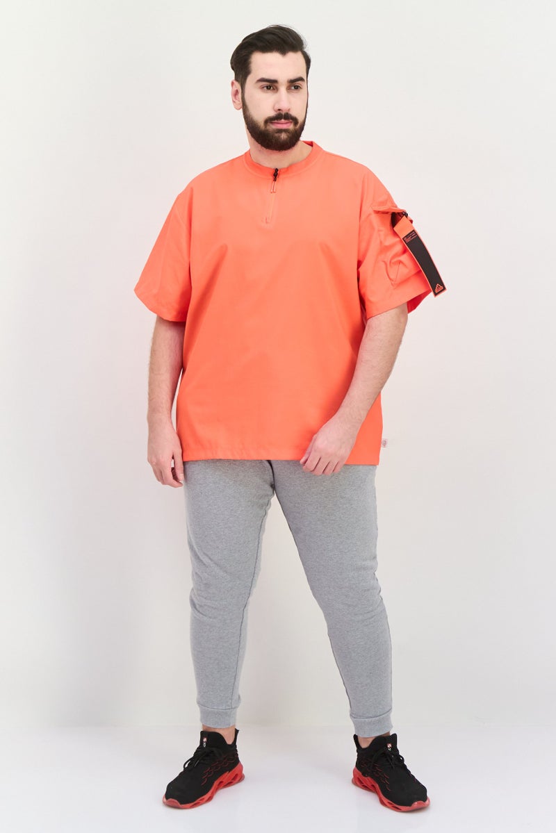 Adidas Men Sportswear Fit Short Sleeves Outdoor T-Shirt, Orange - Image 4