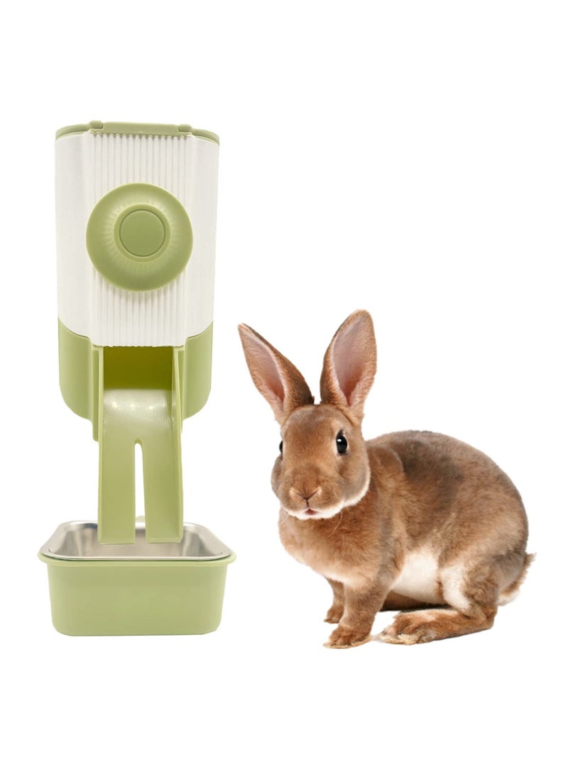 Automatic Rabbit Hanging Feeder - Gravity Food Bowl for Small Pets, Removable Design for Bunnies, Puppies & Chinchillas (Green) - Image 1