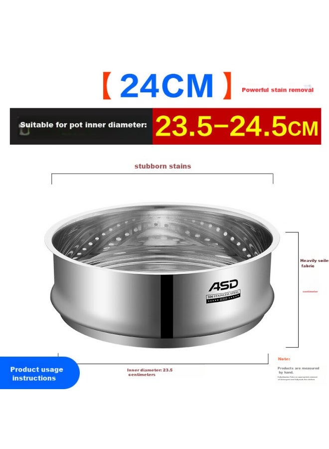 Asd Steamer Pot, Soup Pot, 304 Stainless Steel Steaming Tray, Steaming Basket, Steamer 24Cm Zs24Z3Wg - Image 1