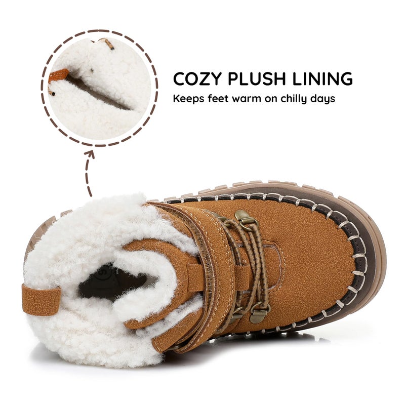 Apakowa Toddler Boys Girls Winter Boots â€“ Warm Lined Snow Boots for Cold Weather with Hook and Loop Closure (Toddler/Little Kid) - Image 4