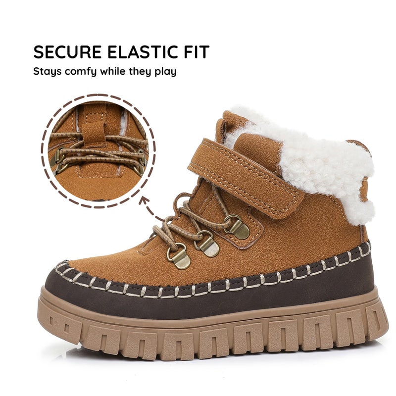 Apakowa Toddler Boys Girls Winter Boots â€“ Warm Lined Snow Boots for Cold Weather with Hook and Loop Closure (Toddler/Little Kid) - Image 5