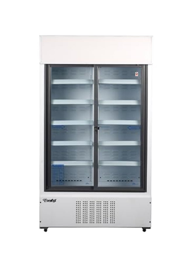 EVEREST INDUSTRIAL CO.LLC. EVEREST 1050L Sliding Door Commercial Display Fridge, Double Door Beverage Chiller with Fast Cooling & LED Display for Retail, Supermarkets & Drinks Storage, EV37 DDS - Image 1
