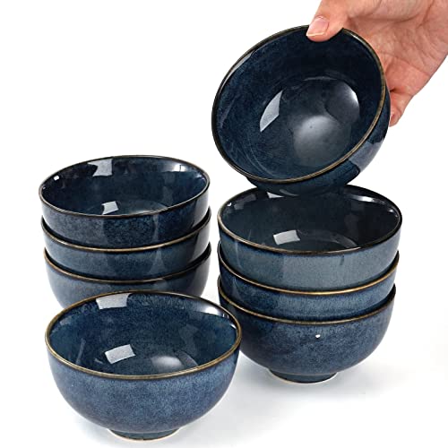 ZOOFOX Set of 8 Small Bowls, 10 Ounce Ceramic Bowls for Side Dishes, Reactive Glazed Serving Bowls for Rice, Cereal, Ice Cream, Condiments, Snacks - Image 4