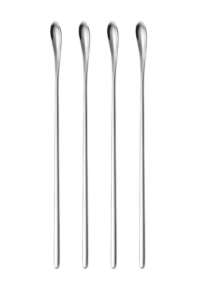 DELOVE- Delove Stainless Steel Coffee Stirring Spoon Beverage Cocktail Stirrers Stir Cocktail Drink Mixing Swizzle Stick- Tiny Salt Condiment Spoon - Reusable - Set of 4 (7.6-Inch) - Image 1