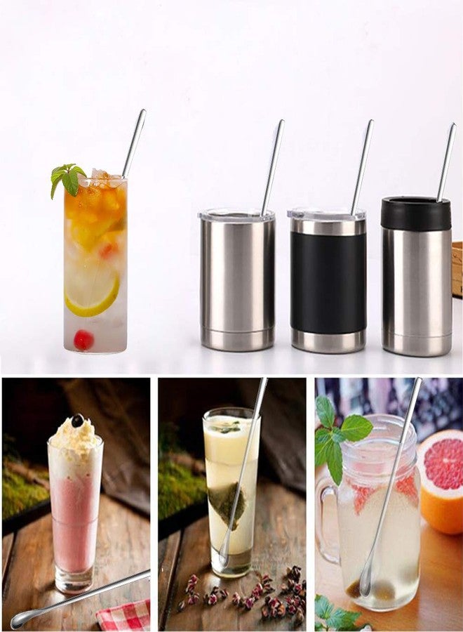 DELOVE- Delove Stainless Steel Coffee Stirring Spoon Beverage Cocktail Stirrers Stir Cocktail Drink Mixing Swizzle Stick- Tiny Salt Condiment Spoon - Reusable - Set of 4 (7.6-Inch) - Image 5