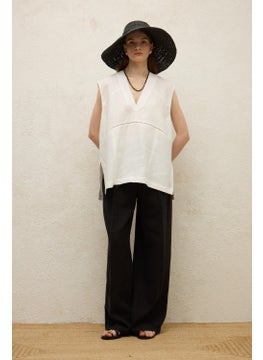 Manuka Linen Sleeveless Blouse Ecru  - Image 3