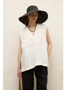 Manuka Linen Sleeveless Blouse Ecru  - Image 4