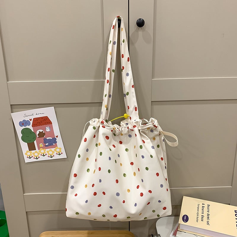 Korean Cute Puppy Girl Armpit Bag High-Looking Polka Dot Shoulder Bag Versatile Commuter Tote Bag - Image 3