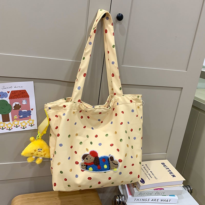 Korean Cute Puppy Girl Armpit Bag High-Looking Polka Dot Shoulder Bag Versatile Commuter Tote Bag - Image 1