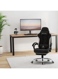 GTPLAYER GTPLAYER Gaming Chair Breathable Fabric Office Chair with Pocket Spring Cushion and Linkage Armrests, High Back Ergonomic Computer Chair with Lumbar Support and Footrest (Black Fabric)  - Image 2