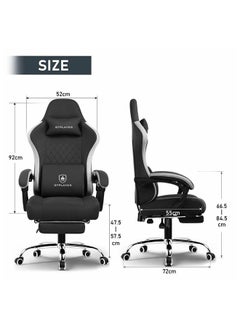 GTPLAYER GTPLAYER Gaming Chair Breathable Fabric Office Chair with Pocket Spring Cushion and Linkage Armrests, High Back Ergonomic Computer Chair with Lumbar Support and Footrest (Black Fabric)  - Image 3