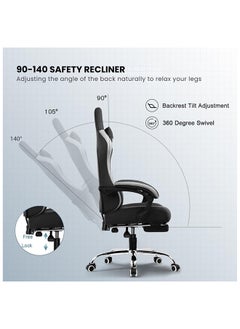 GTPLAYER GTPLAYER Gaming Chair Breathable Fabric Office Chair with Pocket Spring Cushion and Linkage Armrests, High Back Ergonomic Computer Chair with Lumbar Support and Footrest (Black Fabric)  - Image 5