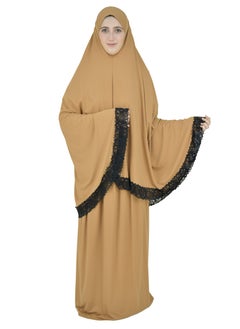 DAMAS COLLECTION Two Piece Islamic prayer dress women with Lace - Prayer Clothes for Women - Prayer Abaya For women - Jilbab 2 piece, Umrah essentials for women - Prayer set  - Image 4