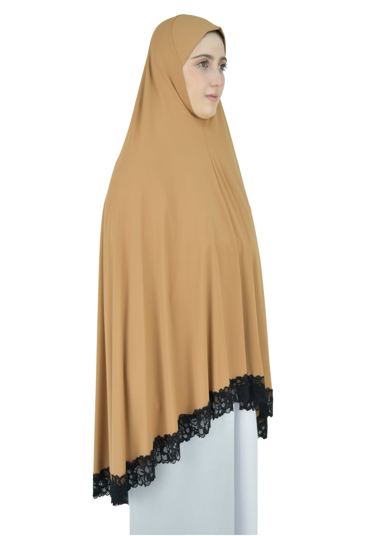 DAMAS COLLECTION - Two Piece Islamic prayer dress women with Lace - Prayer Clothes for Women - Prayer Abaya For women - Jilbab 2 piece, Umrah essentials for women - Prayer set - Image 1