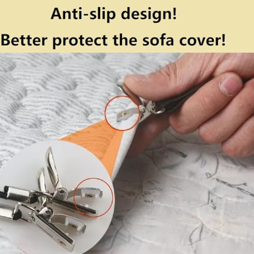 Yoovat Couch Cushion Covers Holder Straps Sofa Couch Covers Sofa Slipcover Holder Clips 10 to 60in(25-160cm) Adjustable Elastic Straps for Sofa Covers Cushion (4 Pcs Black) - Image 2