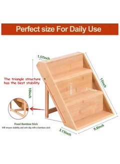 Anmi 3-tier Bamboo Spice Rack, Kitchen Spice Racks Free Standing for Cabinet Drawers and Countertop  - Image 2