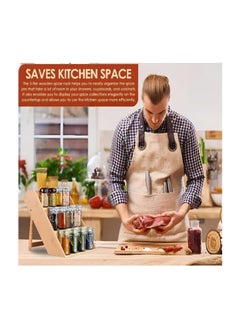 Anmi 3-tier Bamboo Spice Rack, Kitchen Spice Racks Free Standing for Cabinet Drawers and Countertop  - Image 5
