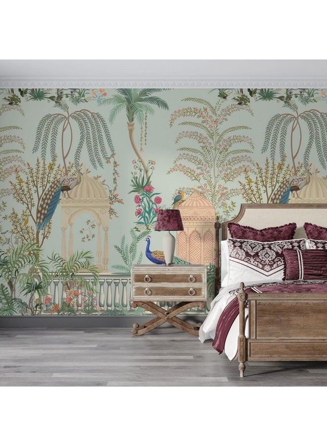 PAPER PLANE DESIGN Indian Ethnic Traditional Mughal Garden Floral Theme Wallpaper Mural (6 FEET X 8 FEET, Canvas Self Adhesive) - Image 2