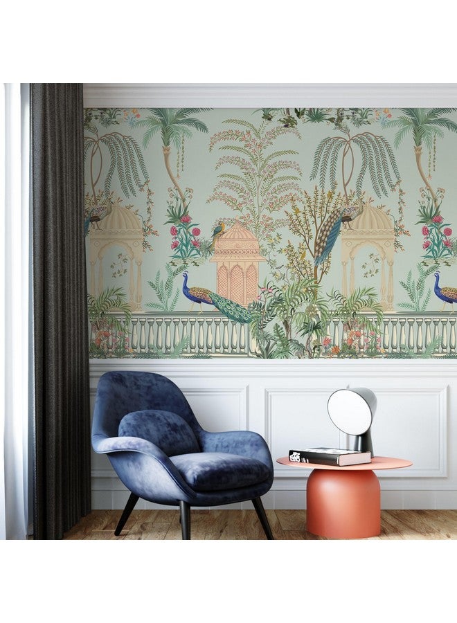 PAPER PLANE DESIGN Indian Ethnic Traditional Mughal Garden Floral Theme Wallpaper Mural (6 FEET X 8 FEET, Canvas Self Adhesive) - Image 3