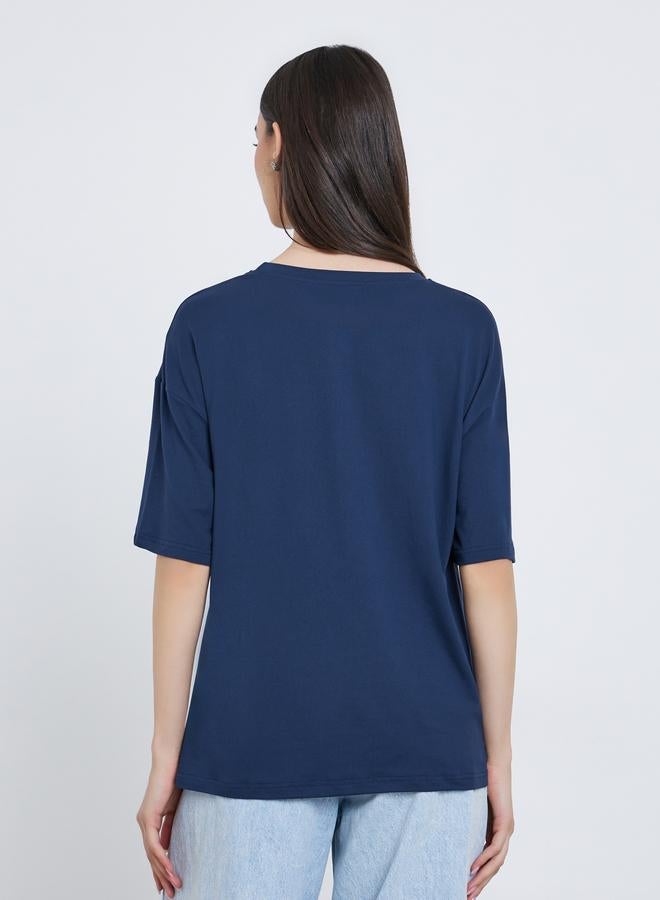 تايك تو تيشيرت فضفاض بطبعة كتابة - Image 4