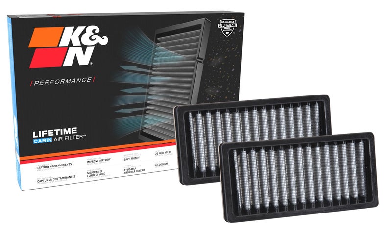 K&N Cabin Air Filter (2 pieces) compatible with Jeep Wrangler 2.8, 3.6, 3.8 2011-2017 (VF1010), Weiß - Image 1