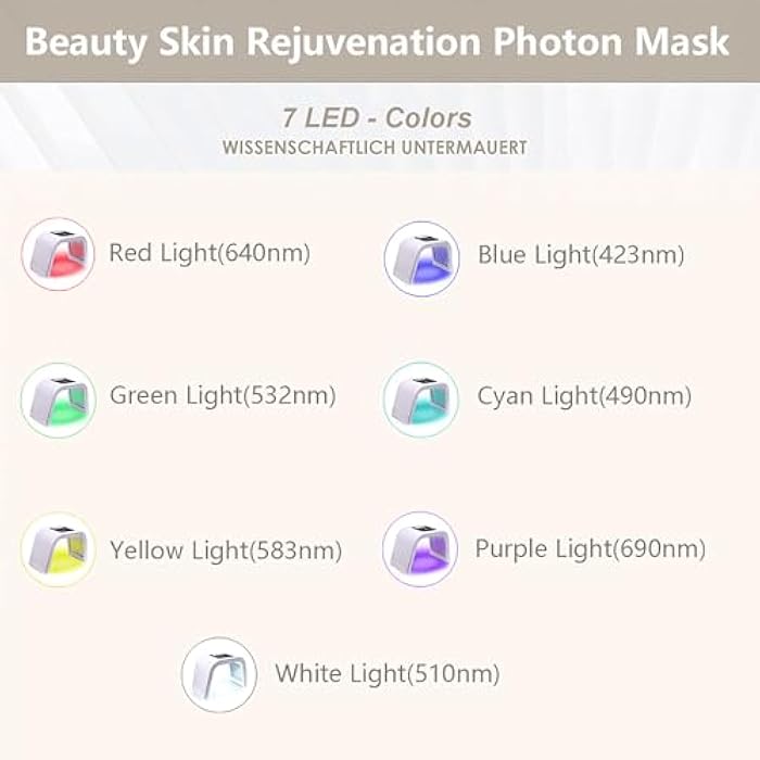 Fxtiaa Led-Face-Tool，LED Light Therapy Facial Mask，7 in 1 Beauty Equipment for Skin Care at Home - Image 2