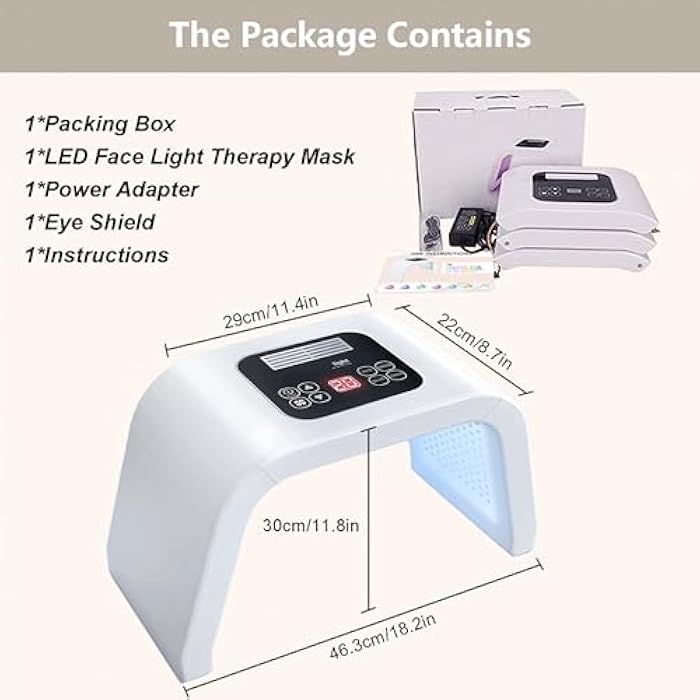 Fxtiaa Led-Face-Tool，LED Light Therapy Facial Mask，7 in 1 Beauty Equipment for Skin Care at Home - Image 4