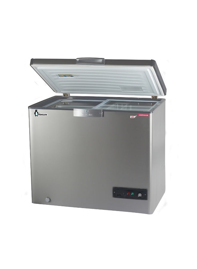 بنجوين ديب فريزر ديفروست ، 205 لتر ، أستانلس داخلي ، باب زجاج داخلي ، ماتور LG ، سيلفر ، ES250 - Image 3