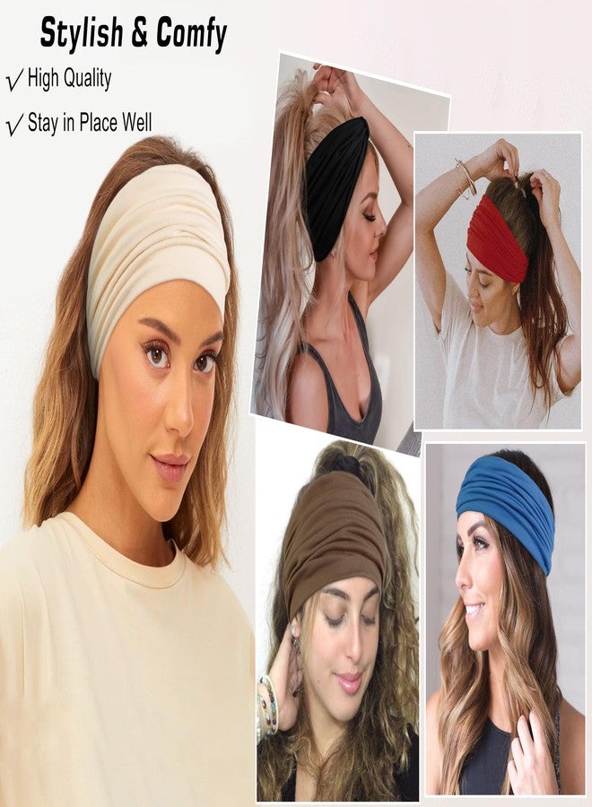 مجموعة AIBFRID من 6 ربطات شعر عريضة للنساء، مانعة للانزلاق، مع 6 ربطات شعر ناعمة، مناسبة لتسريحات شعر النساء، واليوجا، والتمارين الرياضية، وربطات الرأس، مصنوعة من قماش سميك معقود، إكسسوارات شعر أفريقية للنساء - Image 4