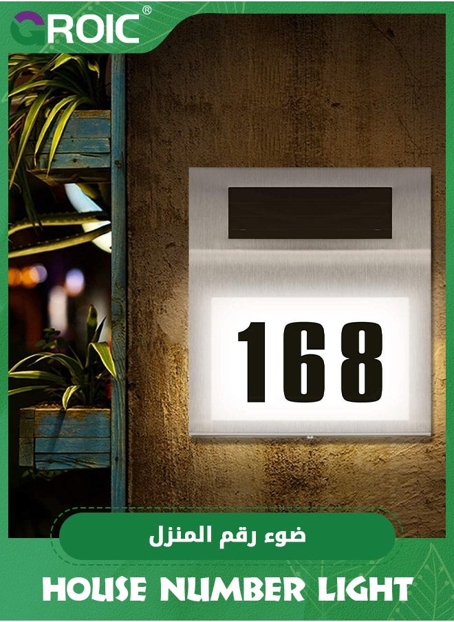 GROIC House Number LED Solar Lamp Outdoor Waterproof House Address Number Door Plate Wall Lights,Home Furnishing Courtyard Decoration  - Image 3